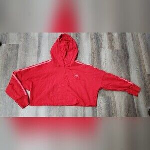 Adidas Crop Hoodie with White Stripe Size M